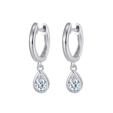 Rainlight – Elegante Creolen mit Tropfenanhänger aus 925er Silber