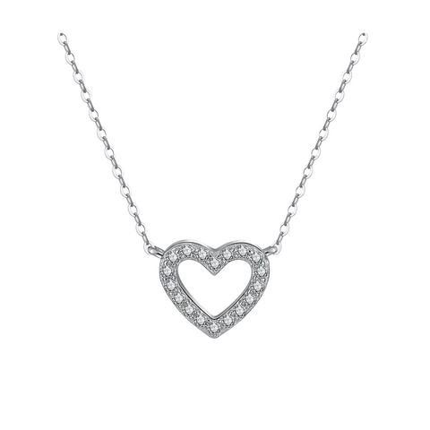 Elanea 925er Silberkette mit Herzanhänger und Zirkonia