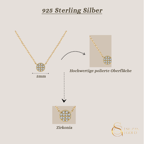Milari Zirkonia-Kette aus 925 Silber – rund & elegant