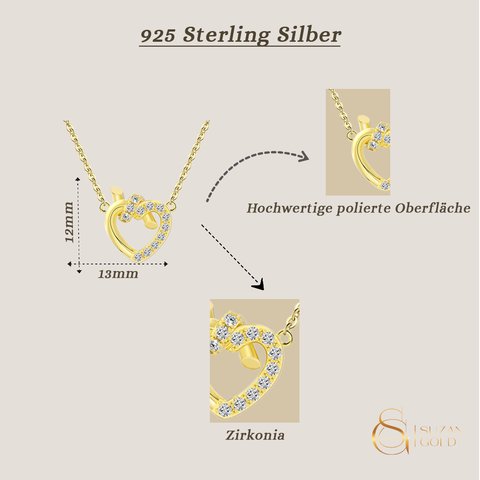 Heartlink – Kette aus 925 Silber mit Zirkonia-Herz und Knoten
