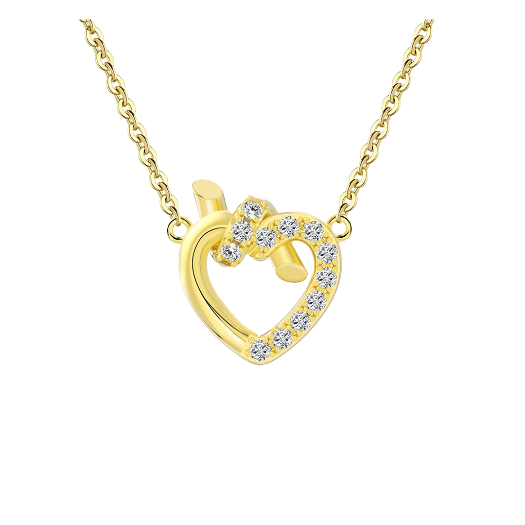 Heartlink – Kette aus 925 Silber mit Zirkonia-Herz und Knoten