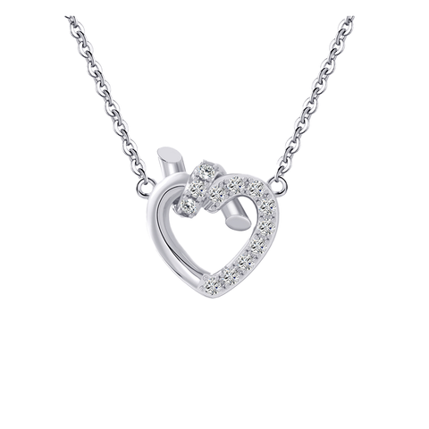 Heartlink – Kette aus 925 Silber mit Zirkonia-Herz und Knoten