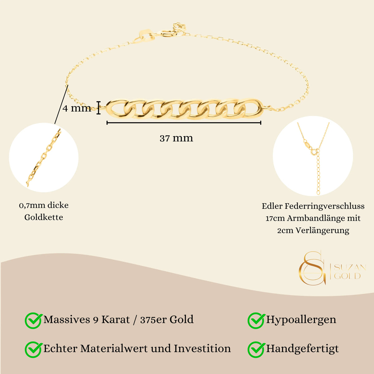 Curb Chain Armband Suzan Gold