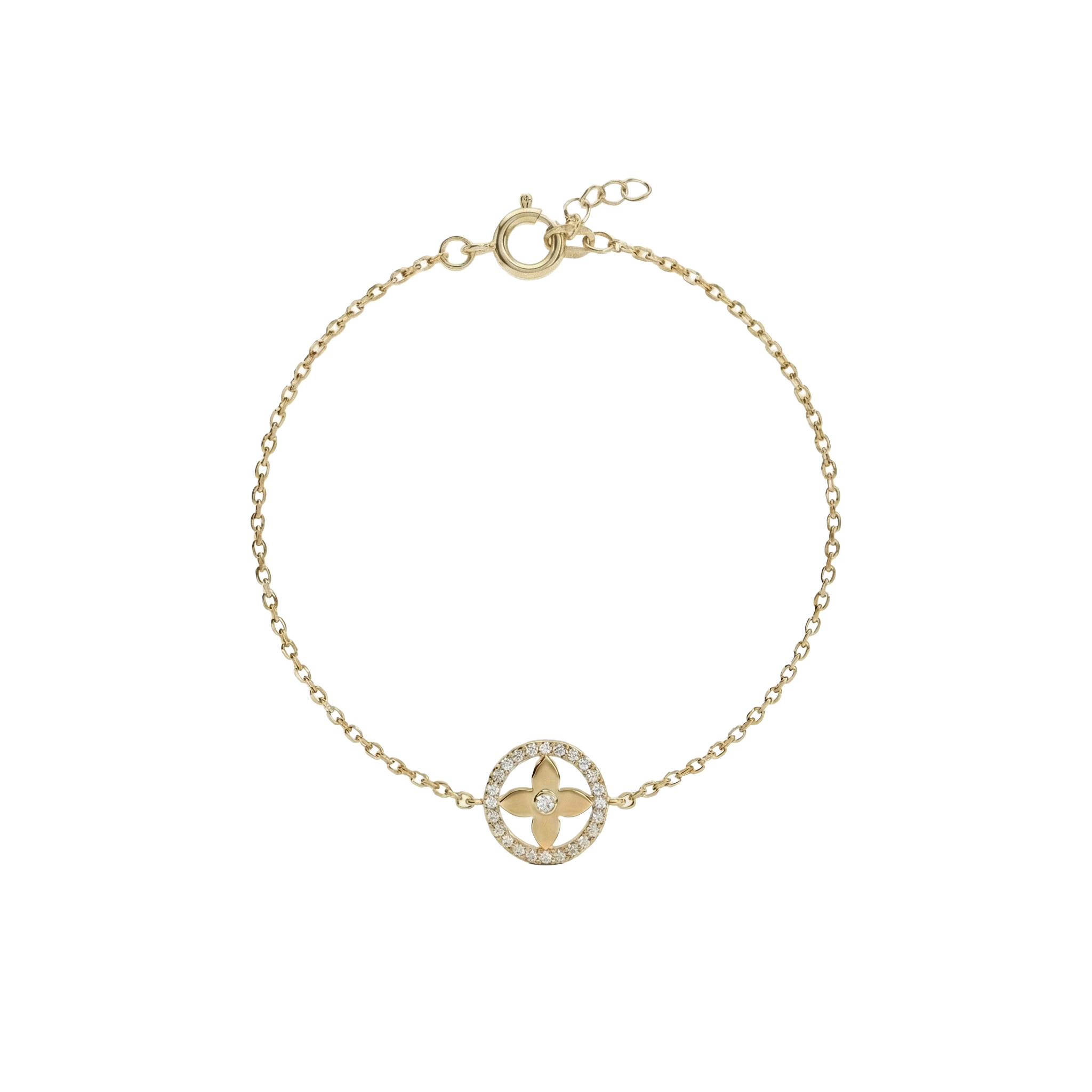 Floréa Halo – 375 Echtgold Armband mit Blüten-Kreis & Zirkonia