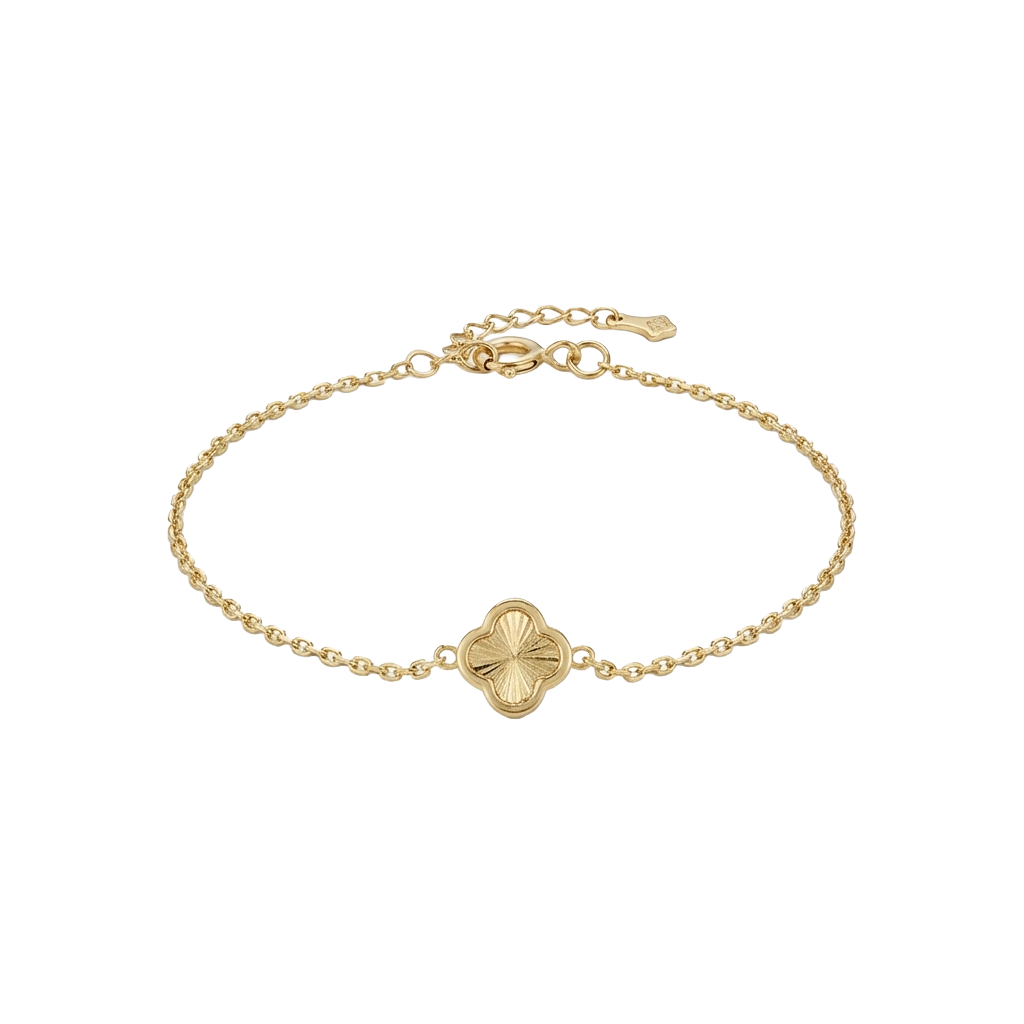 Solena Bloom – 375 Echtgold Armband mit graviertem Blütenmotiv