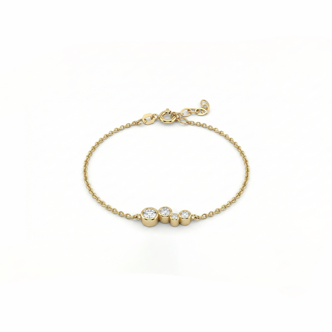 TriLume Spark – 375 Echtgold Armband mit 3 Zirkonia