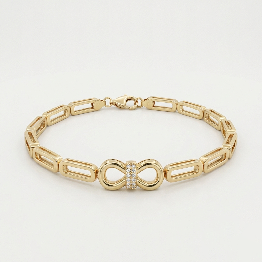 InfiniLinka – 375 Echtgold Armband mit Infinity Element