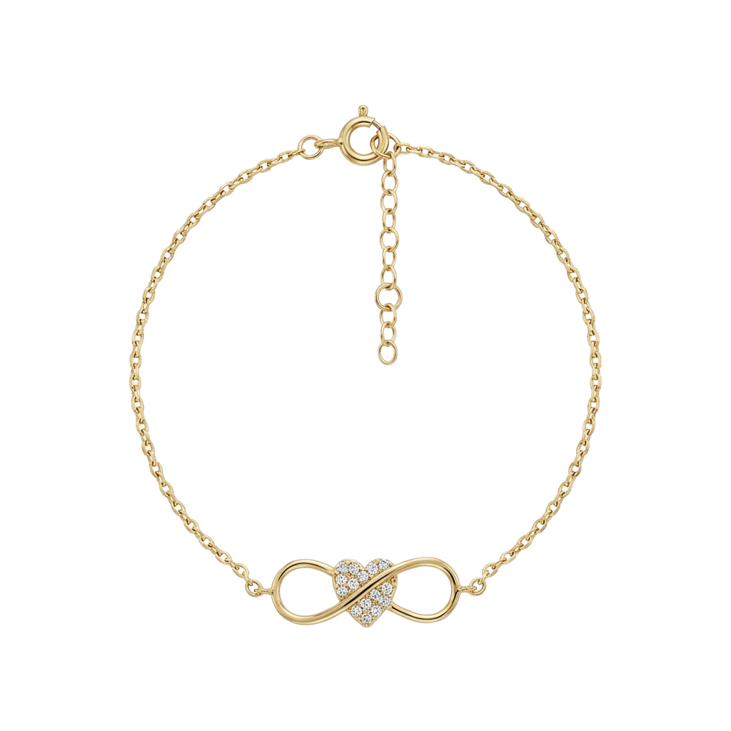 InfinityHearta – 375 Echtgold Armband mit Herz Infinity Symbol
