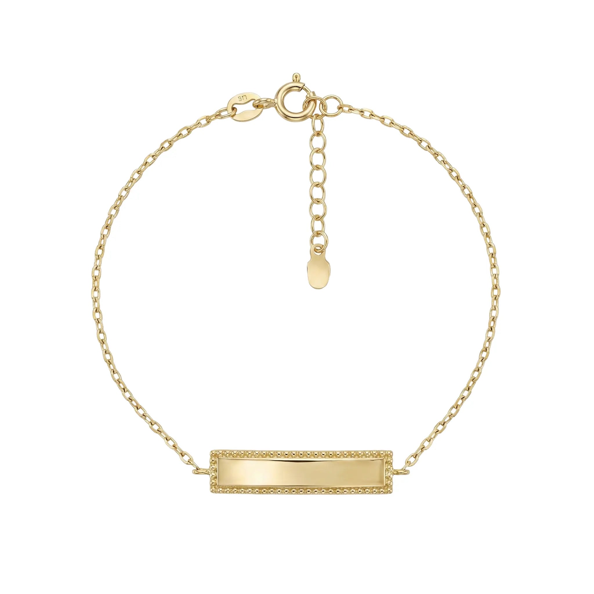 BarLuxe – 375 Echtgold Armband mit Gravurplatte Suzan Gold