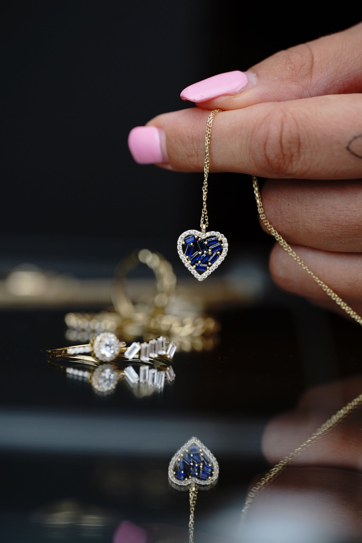 Blue Hearts Kette