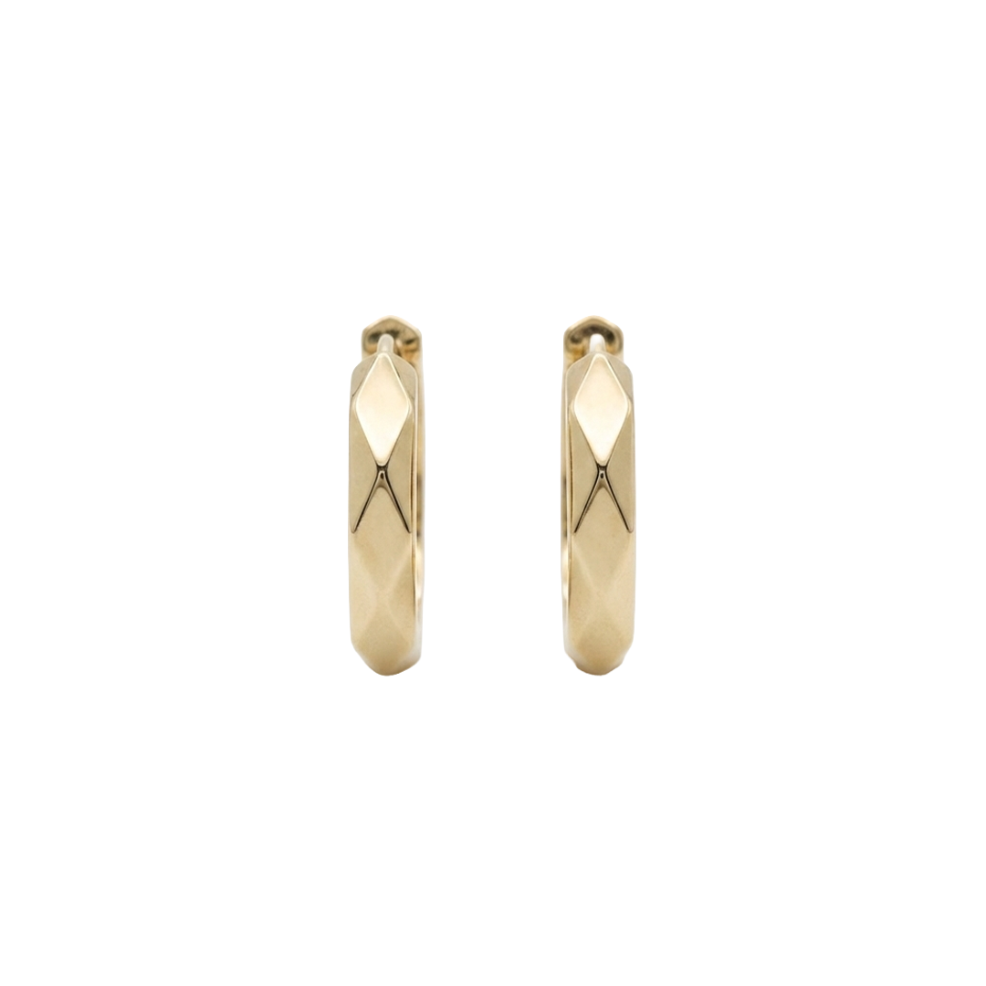 TréviaGlow – 375 Echtgold Creolen mit facettiertem Design