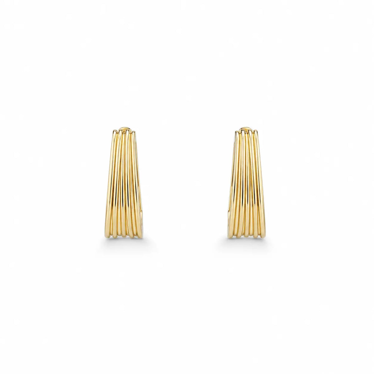 Ribbed Hoop – Gerippte Creolen aus 585 Gold Suzan Gold