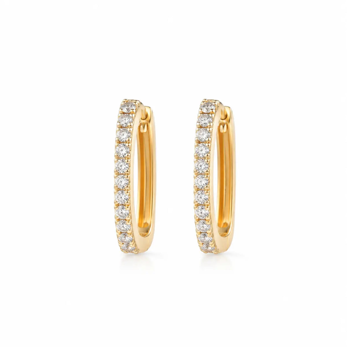 Slim Sparkle Hoop – Schmale Creolen mit Zirkonia aus 585 Gold Suzan Gold