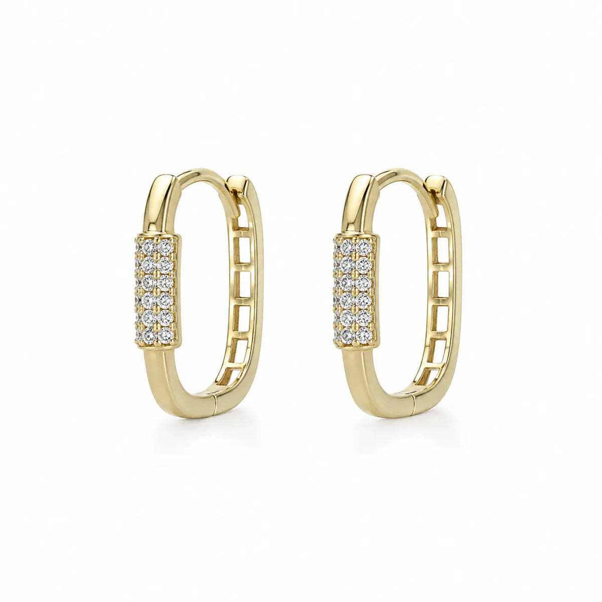 XO Hoop – Creolen mit Zirkonia-Kanal und Cut-out aus 585 Gold Suzan Gold
