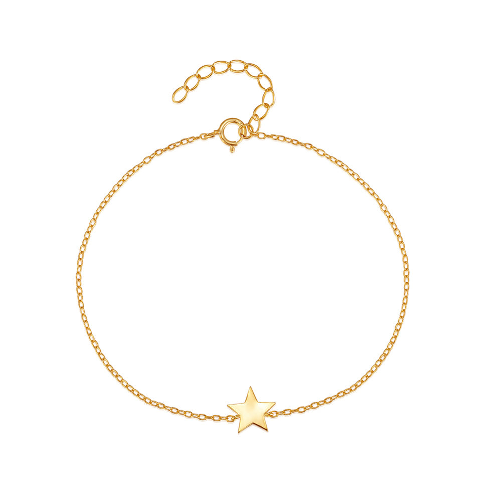 Starlit Grace – 925 Silber Armband mit Stern-Anhänger vergoldet