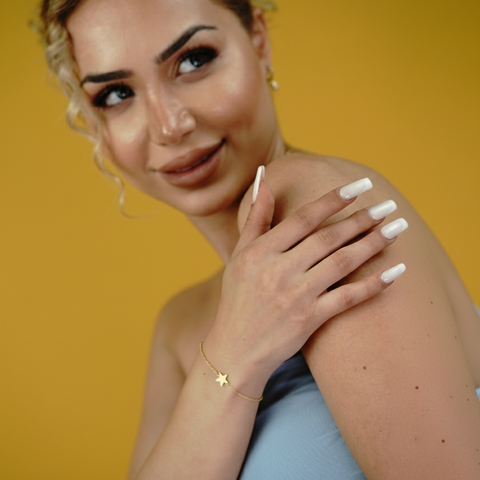 Starlit Grace – 925 Silber Armband mit Stern-Anhänger vergoldet