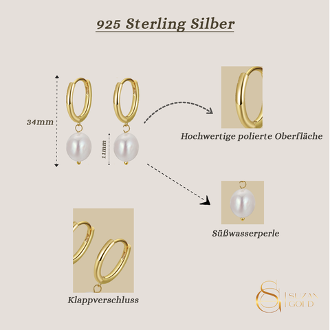 Celestelle – Runde Perlenohrringe aus 925 Silber