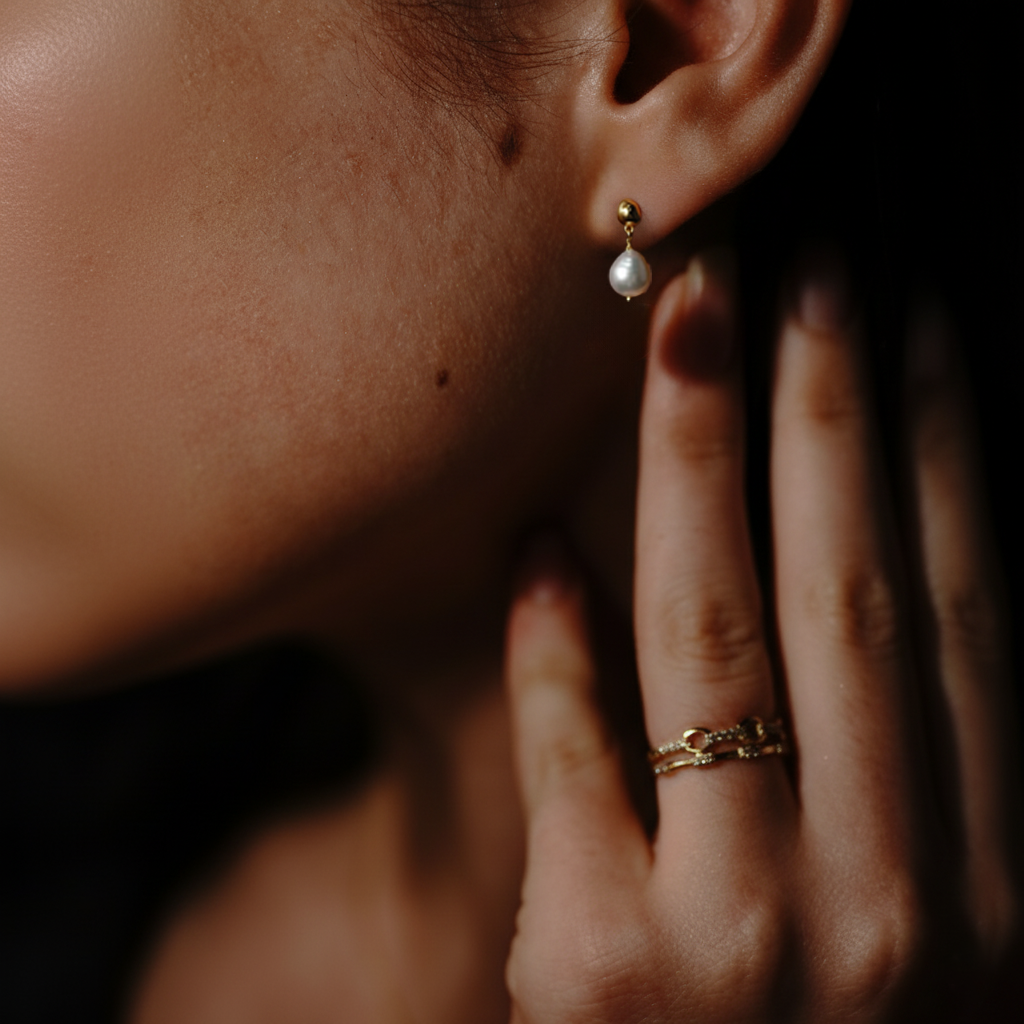 Pearlette – Perlen-Ohrringe aus 925er Silber, vergoldet