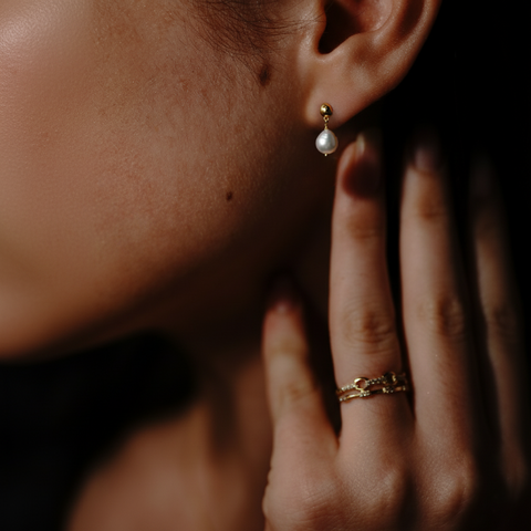 Pearlette – Perlen-Ohrringe aus 925er Silber, vergoldet