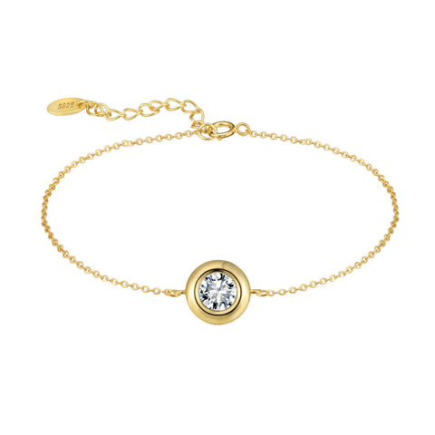 Solivra – Zartes Armband aus 925 Silber mit brillantgeschliffenem Premium-Kristall für Damen