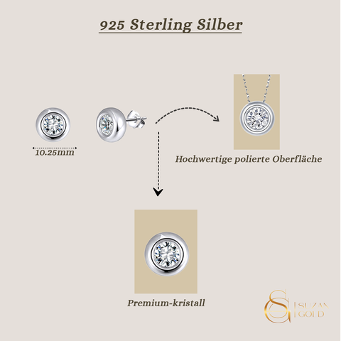 Solivra – Zarte Ohrstecker aus 925 Silber mit brillantgeschliffenem Premium-Kristall für Damen