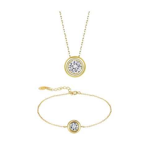 Aureline – 925 Silber Schmuckset Damen | Halskette & Armband mit Zirkonia