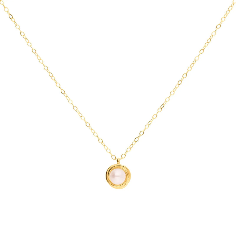 Purity Kette 375 Echtgold elegante Halskette mit zartem rosa Stein filigrane Goldkette minimalistischer Schmuck zeitloses Geschenk für sie