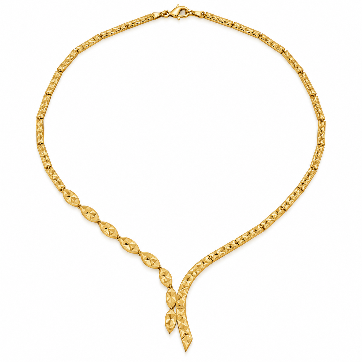 Diamond Cut Y – Y-Collier mit diamantierten Gliedern aus 750 Gold Suzan Gold
