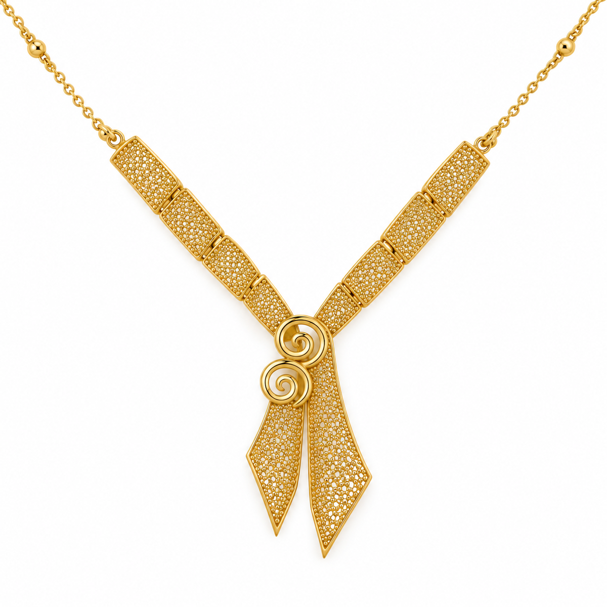 Spiral Ribbon – Collier mit filigranem Schleifenband und Spiral-Detail aus 750 Gold Suzan Gold