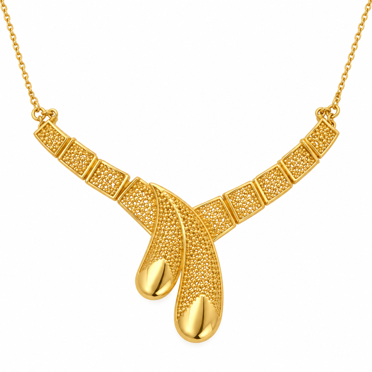 Filigree Drop – Collier mit Filigran-Gliedern und Doppeltropfen aus 750 Gold Suzan Gold