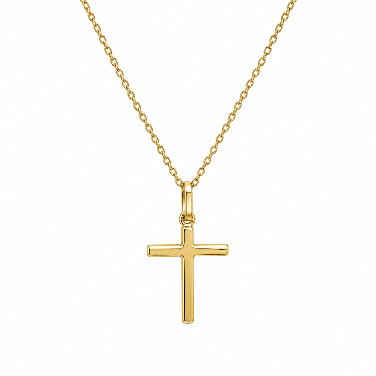 Classic Cross Halskette aus 750 Gold mit schlichtem Kreuz-Anhänger