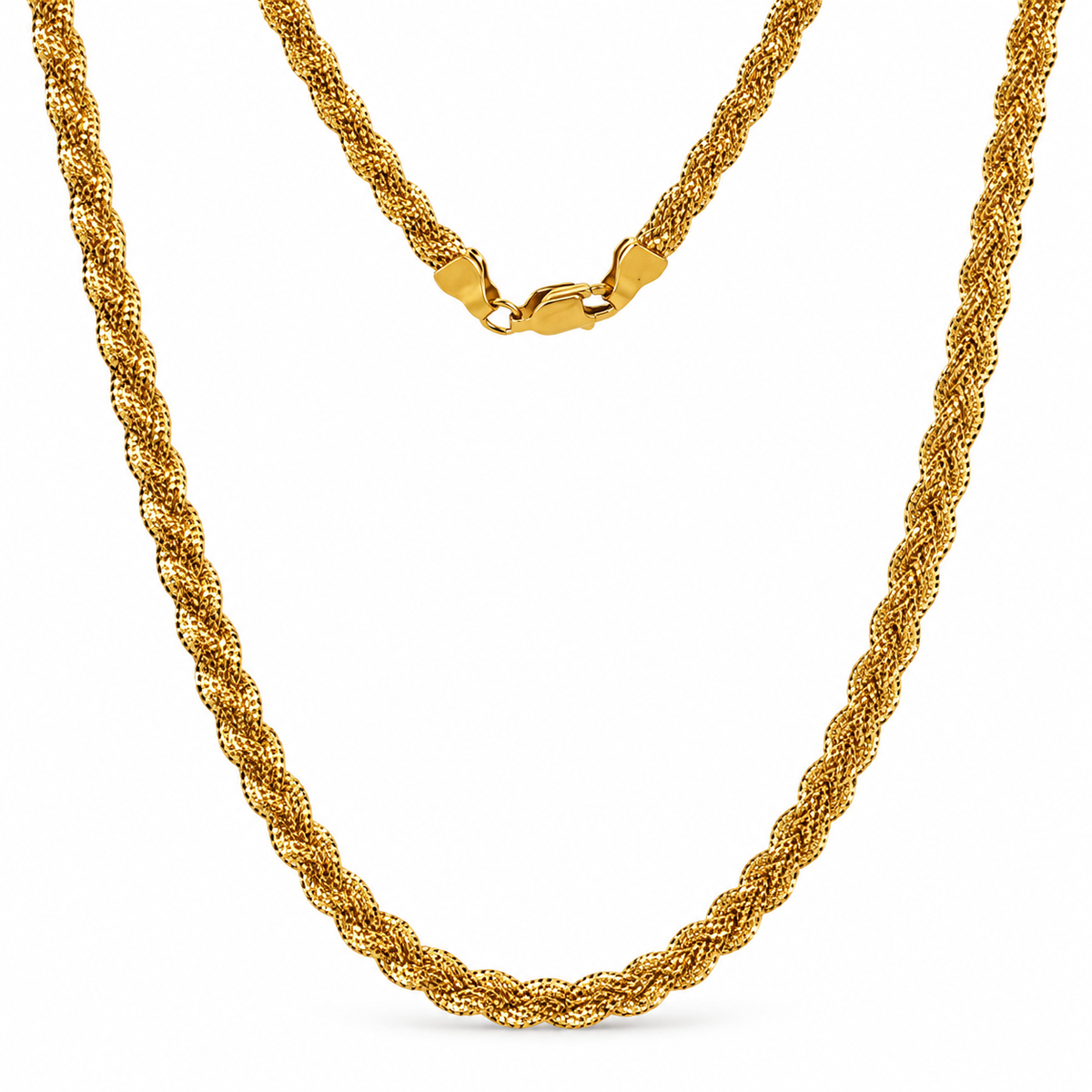 Rope Mesh – Geflochtene Kordelkette aus 875 Gold