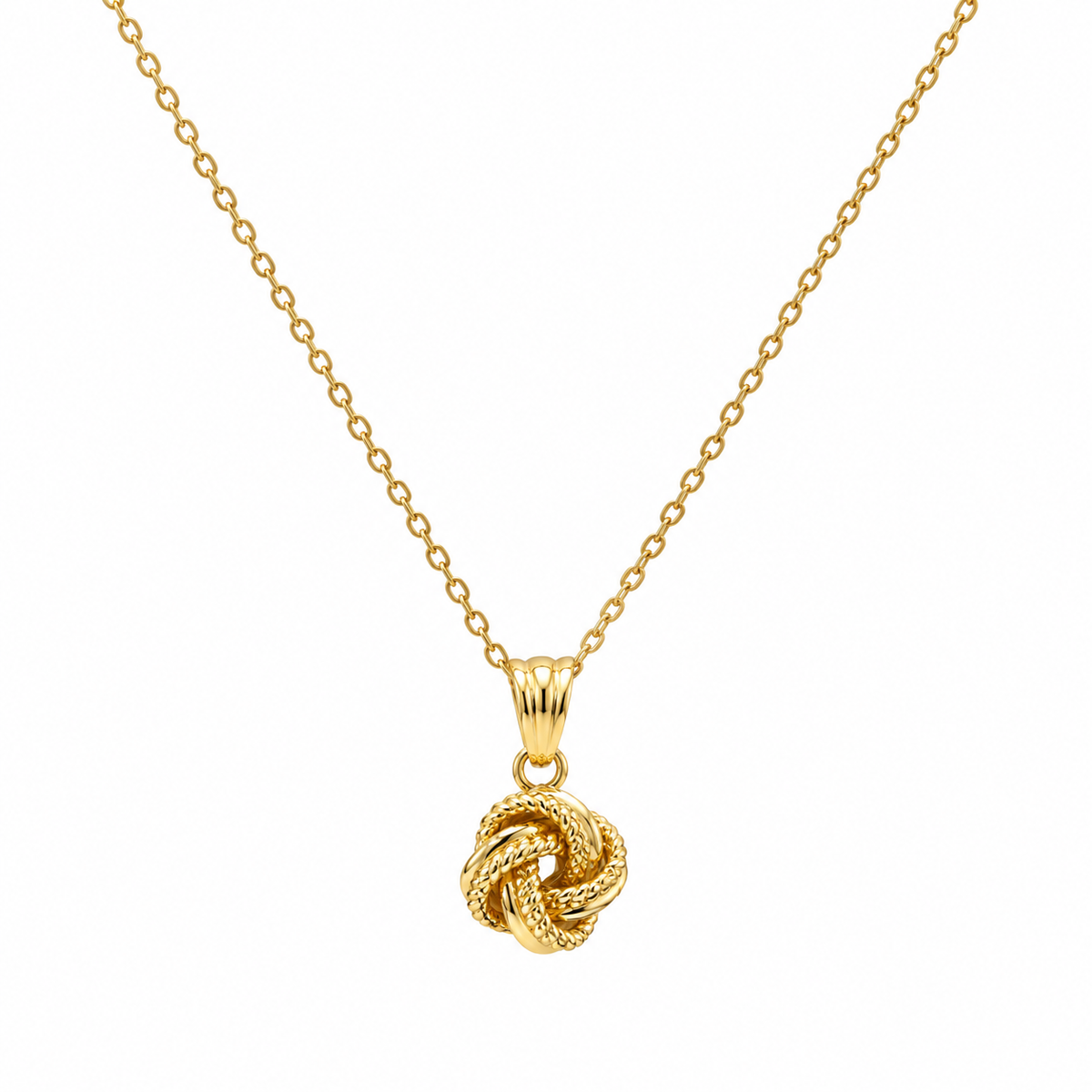 Love Knot Halskette aus 750 Gold mit Knoten-Anhänger – Gelbgold