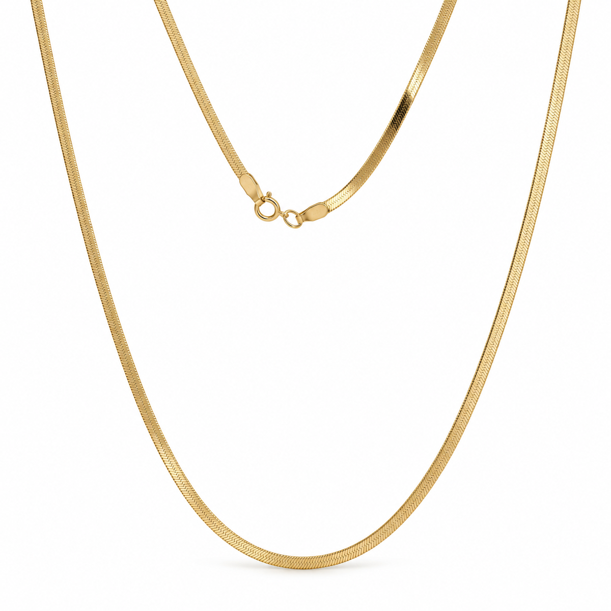 Herringbone flache Fischgrätkette aus 750 Gold, 2 mm breit
