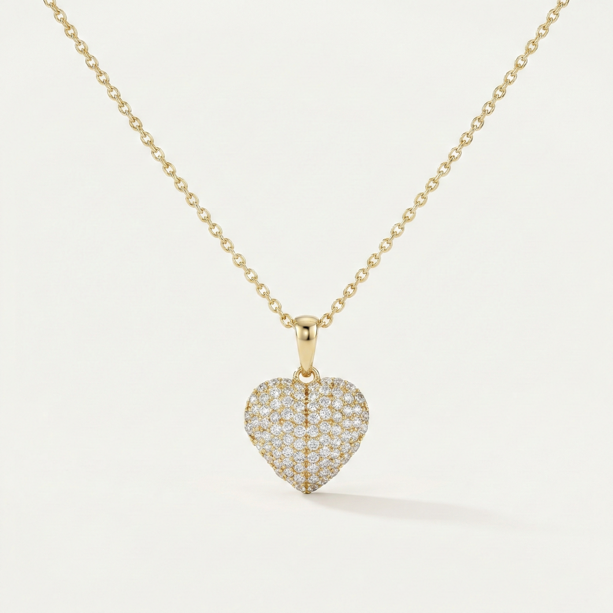 Amoura Pavé – 375 Echtgold Halskette mit Herz Zirkonia Anhänger