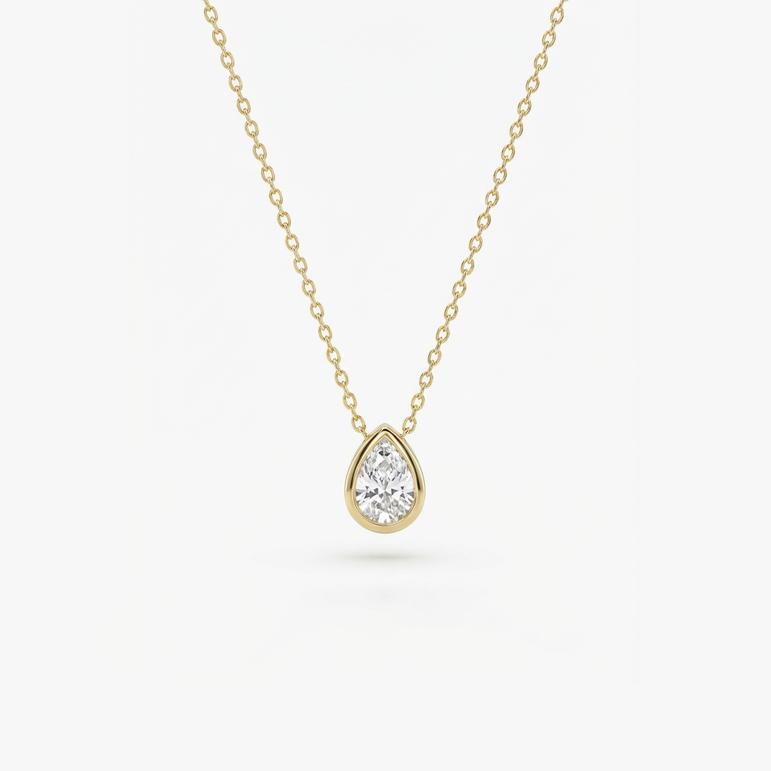 Tearielle Drop – Zarte Halskette mit Tropfen-Zirkonia aus 375 Echtgold