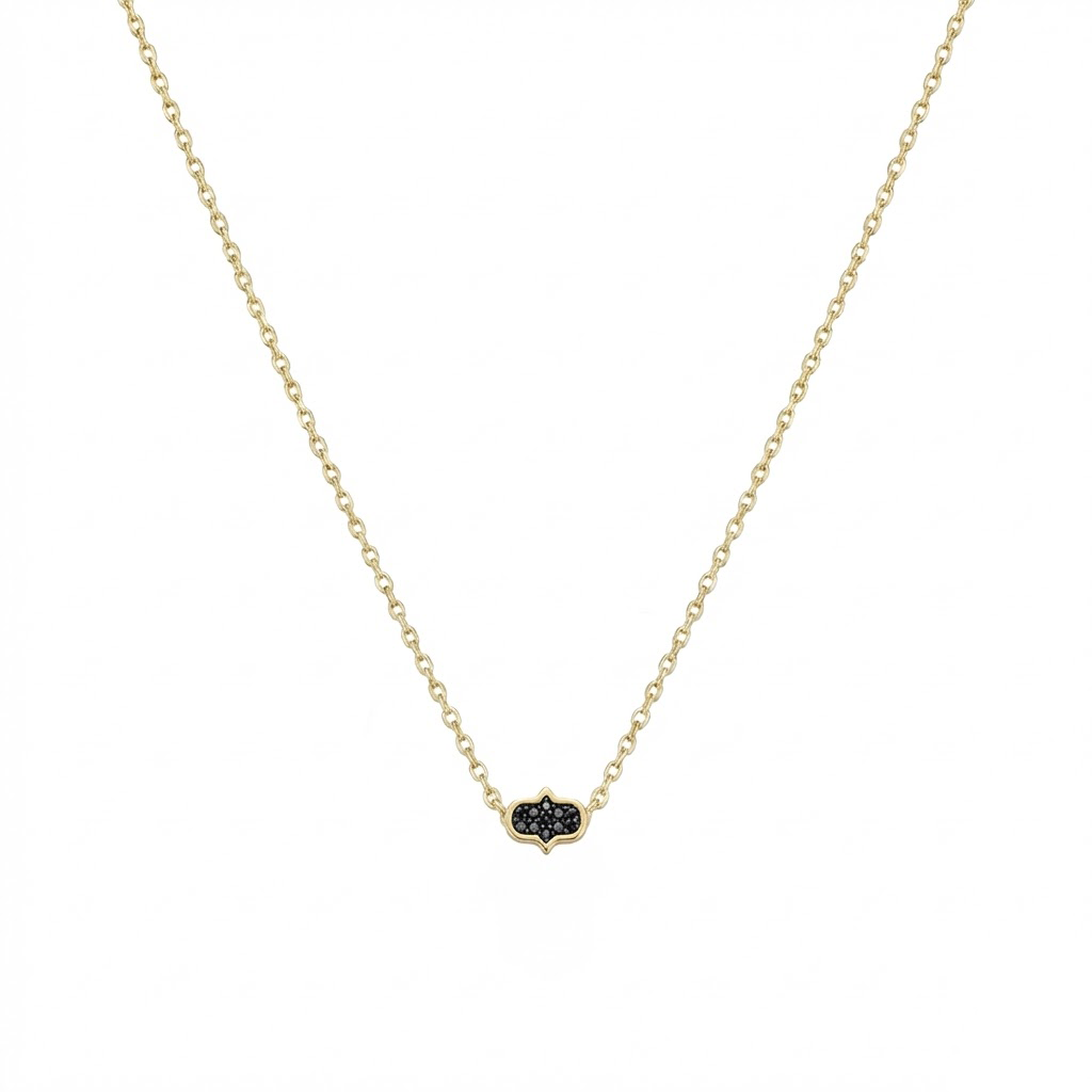 Aurielle Charm – 375 Echtgold Halskette mit Zirkonia Ornament