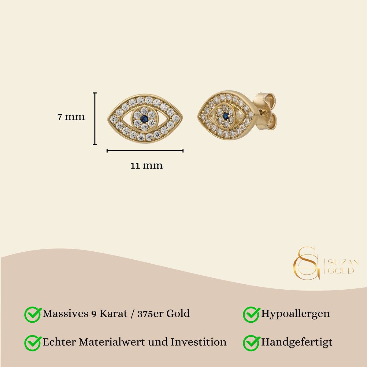 Evil Eye Stecker Suzan Gold