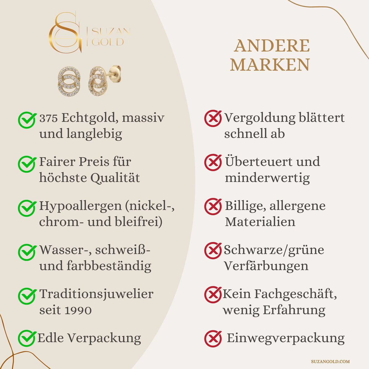 Infinity Stecker Suzan Gold