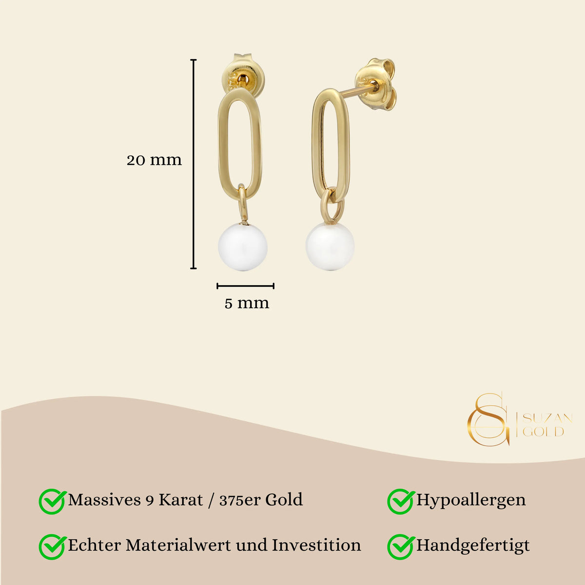 Pearl treasure Ohrringe Suzan Gold