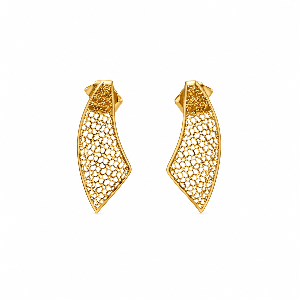 Filigree Wave – Filigrane Ohrhänger in Wellenform aus 750 Gold Suzan Gold
