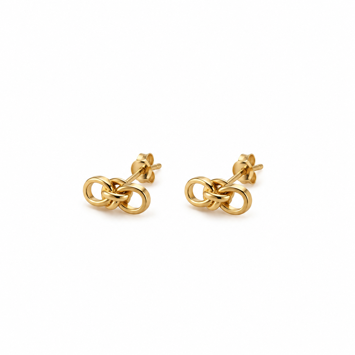 Double Infinity Ohrstecker aus 750 Gold mit verschlungenen Ringen