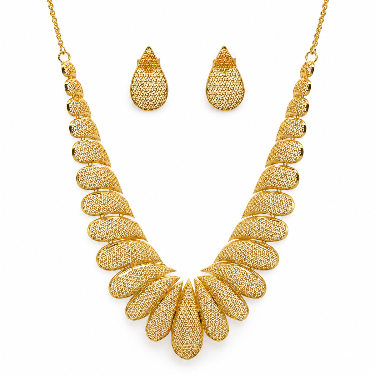 Royal Teardrop – Schmuckset mit Collier und Ohrsteckern aus 750 Gold