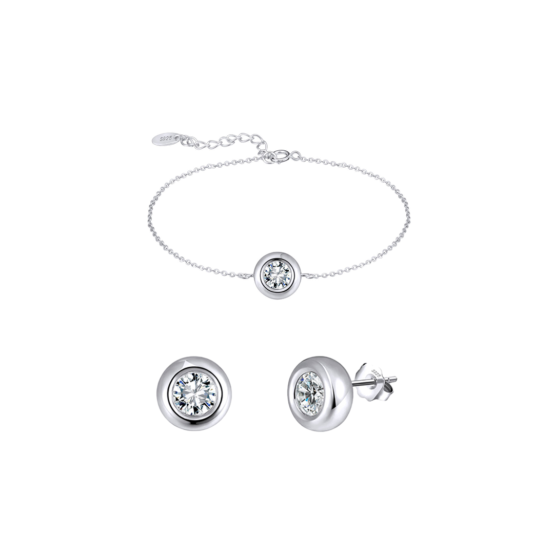 Zirelle – 925 Silber Schmuckset Damen | Armband & Ohrringe mit Zirkonia
