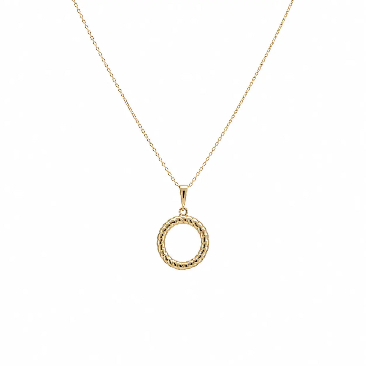 Rope Circle – Halskette mit Kordelring-Anhänger aus 585 Gold Suzan Gold