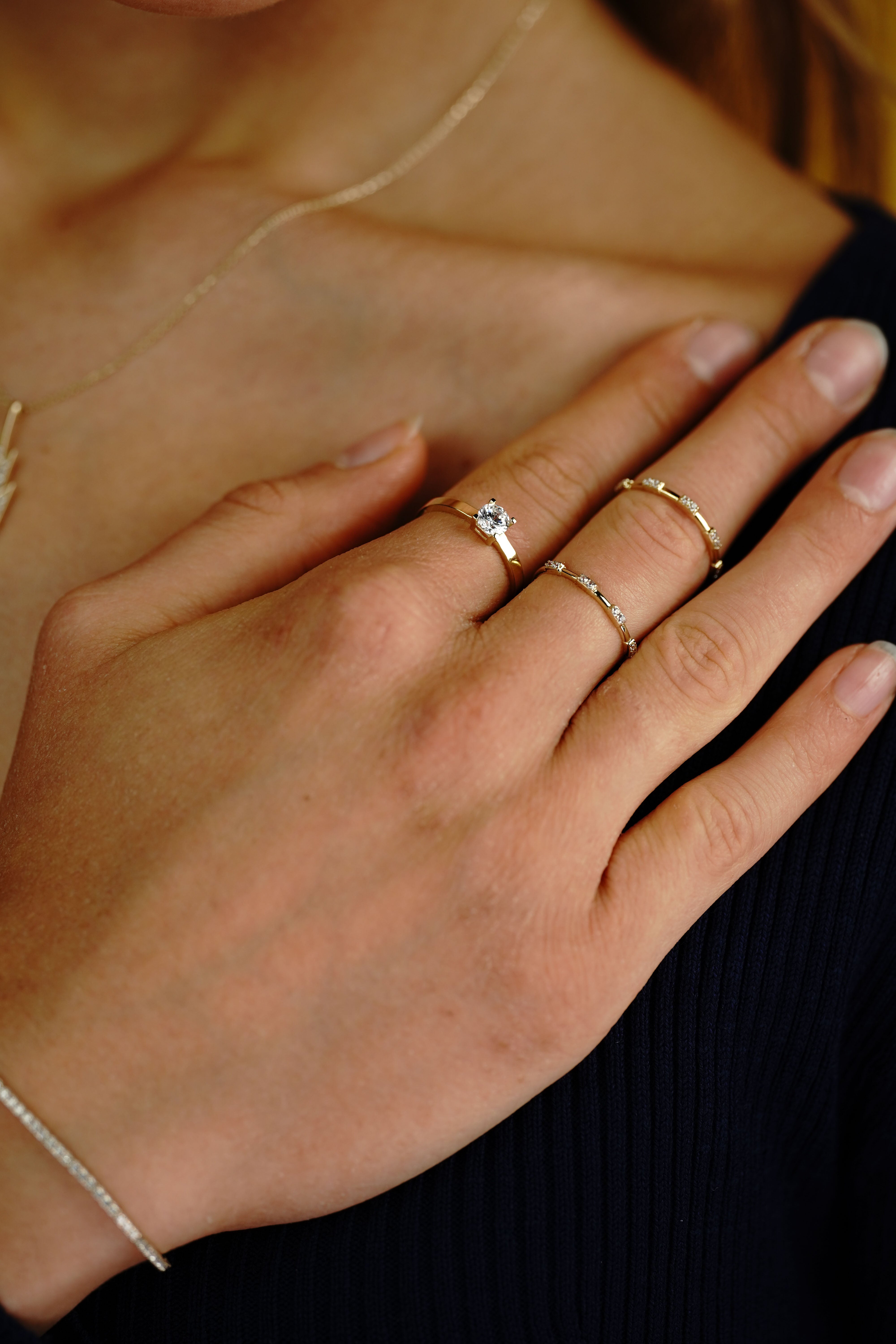 White Stacking Ring