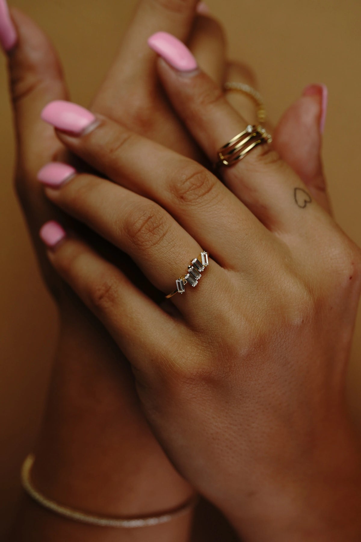 Kristall Baguette Ring Suzan Gold