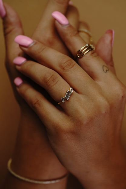 Kristall Baguette Ring