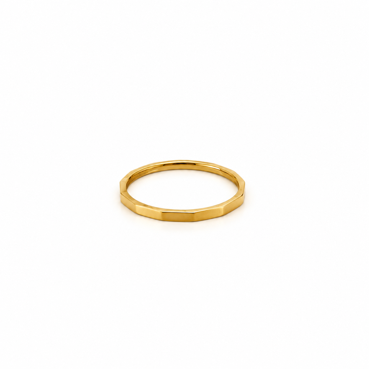 Facet Band schmaler facettierter Bandring aus 750 Gold