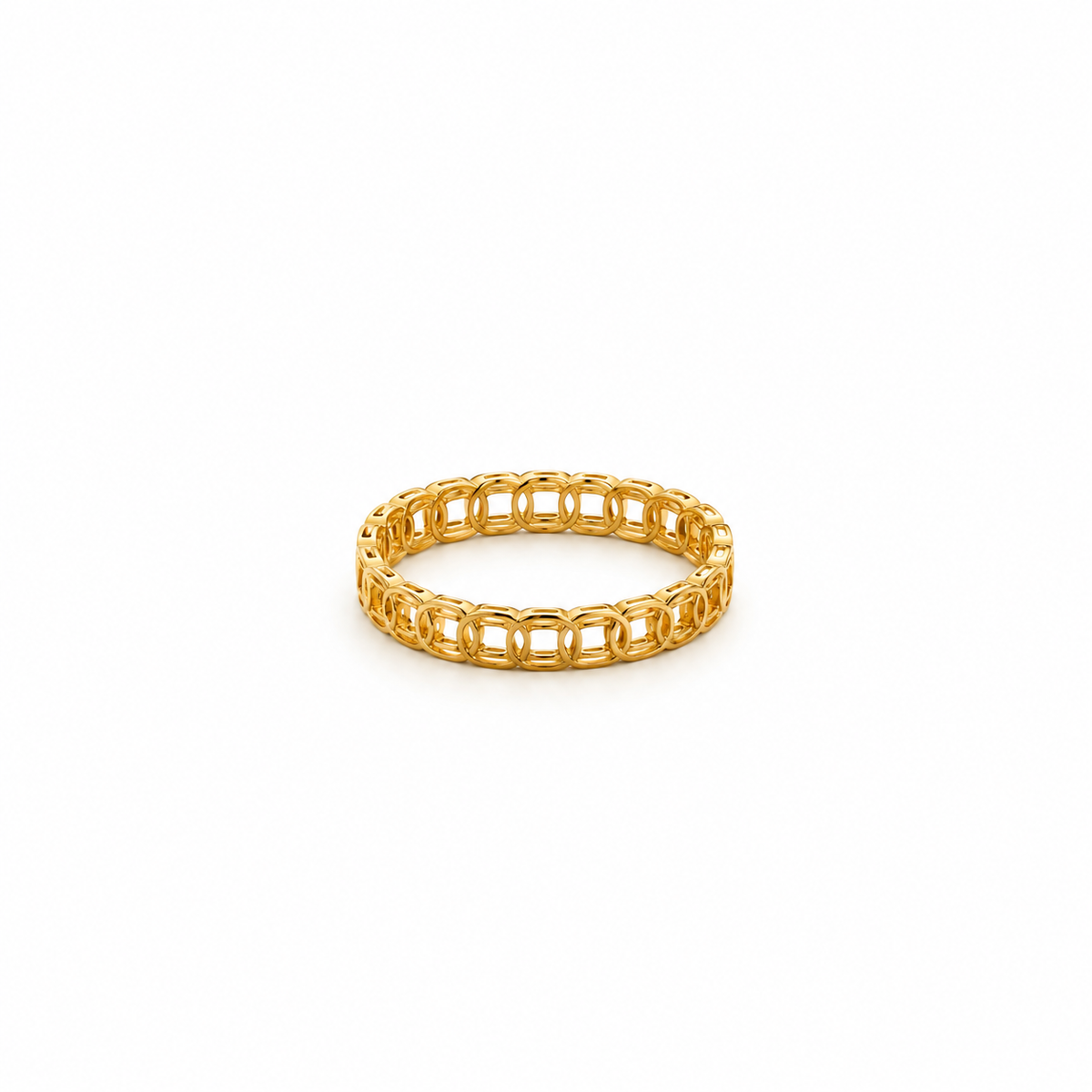 Chain Link Ring aus 750 Gold im Gliederketten-Design